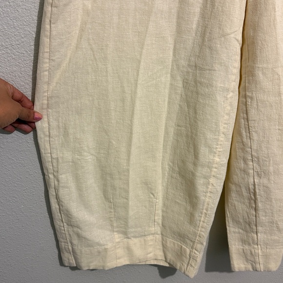 Free People Demi Wide Leg Linen Blend Pants Elastic Waist Lightweight - Picture 4 of 8